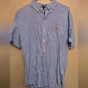 U.S. Polo Assn. Blue and White Checkered Shirt